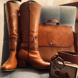 SET of VELEZ 100%ColumbianLeatherBoots,Belt 🐂
